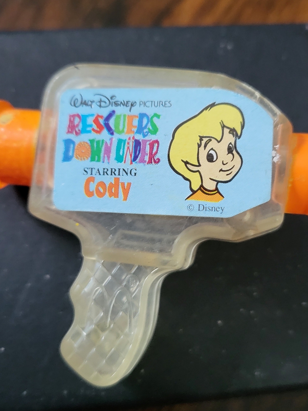 Disney Rescuers Down Under Cody Figure with Orange and Clear Handle 1989
